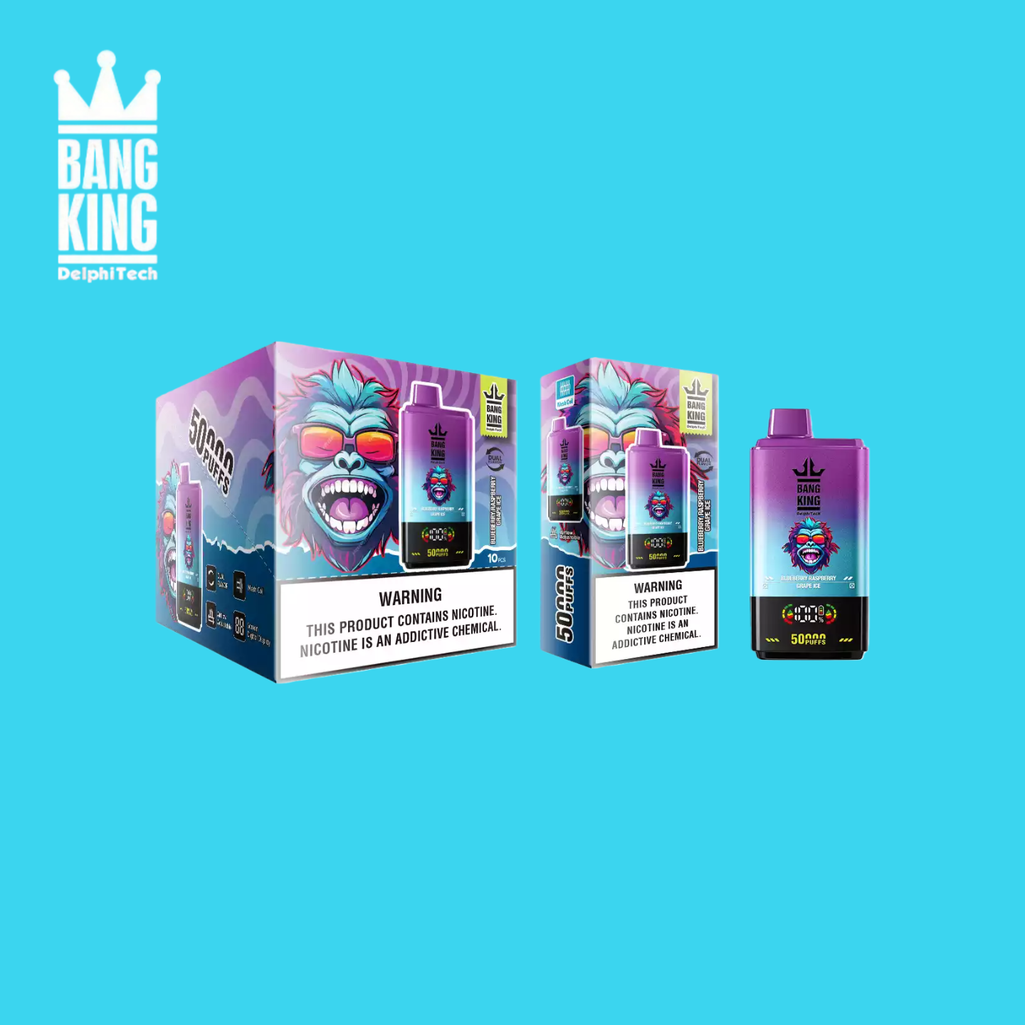 Bang King 50000 Caladas Blueberry Raspberry/Grape Ice