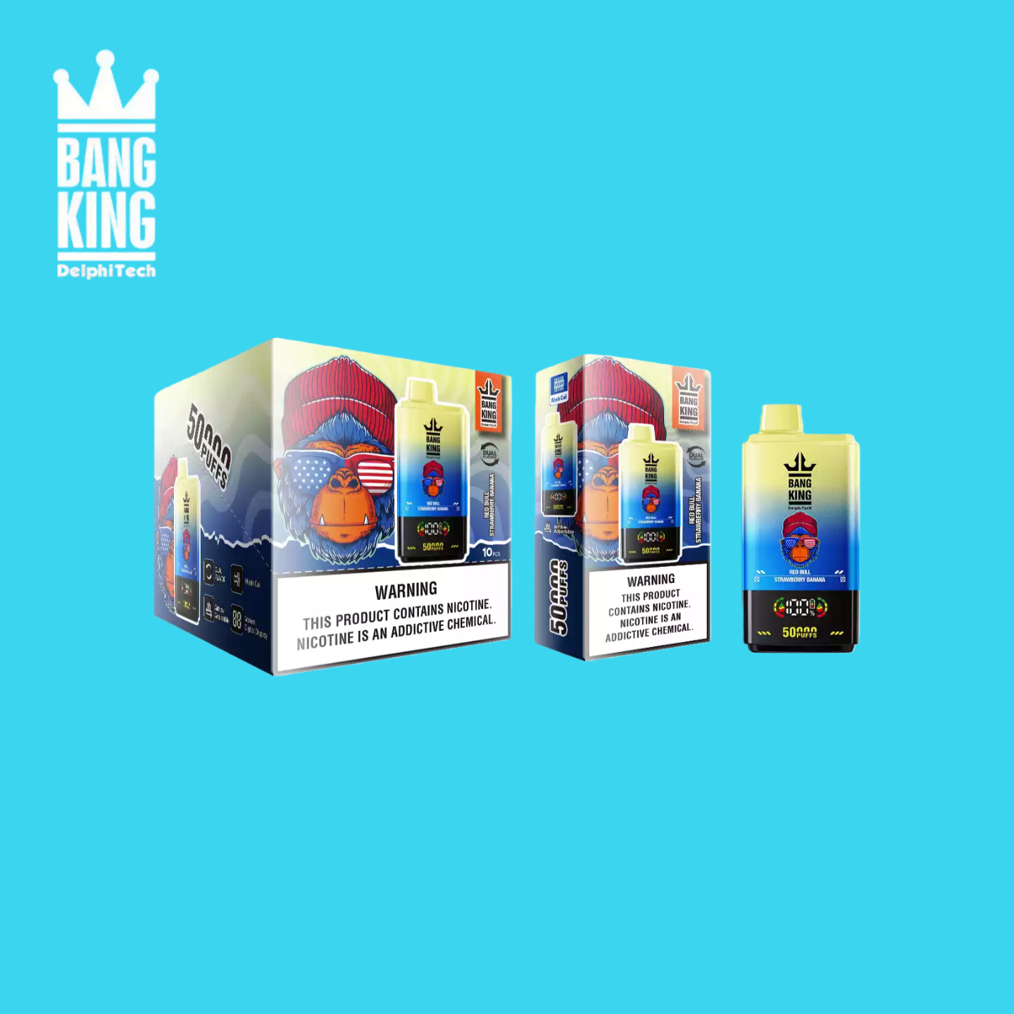 Red Bull & Strawberry Banana Bang King 50000 puffs Vape