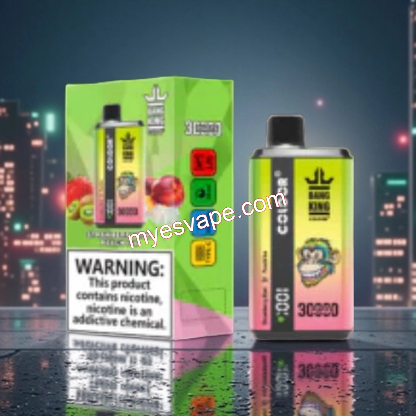 Strawberry Kiwi & Peach Ice Bang King 30000 caladas
