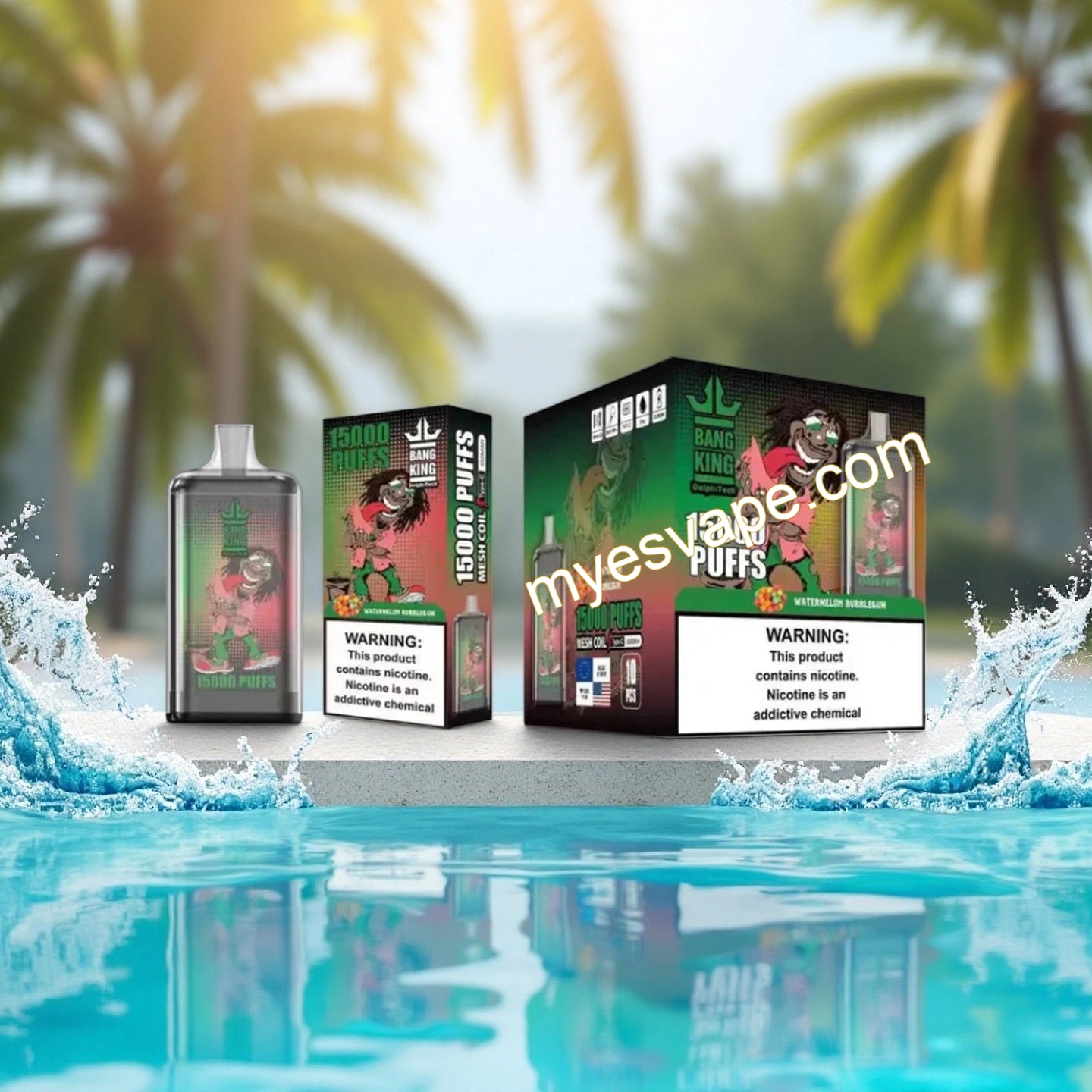 Vape 15000 Caladas Watermelon Bubblegun Bang King 15K