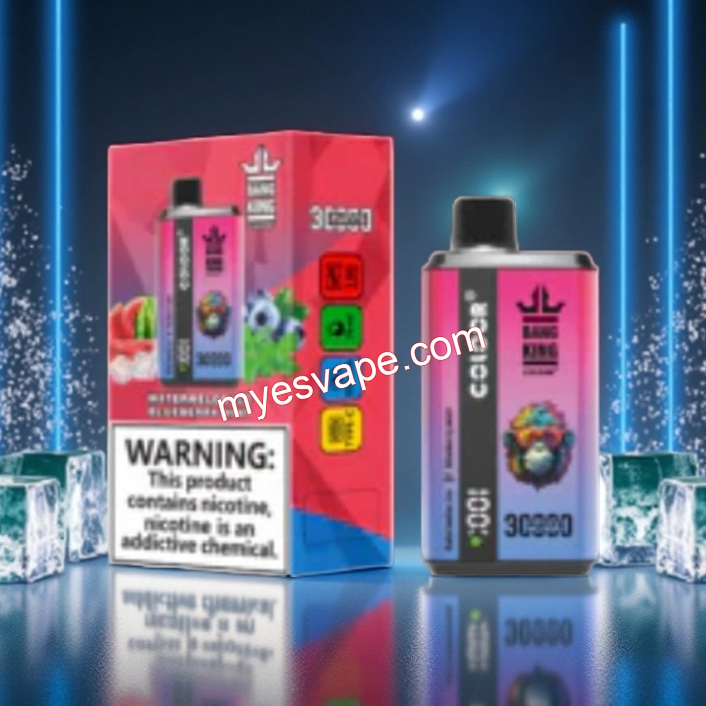 Watermelon Ice & Blueberry Mint Bang King 30000 Puffs