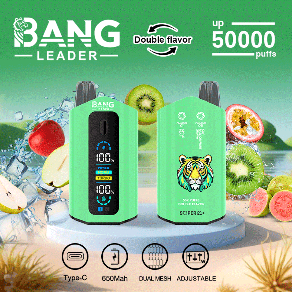 Bang Leader 50000 2 en 1 Sabor Manzana Pera Kiwi Maracuyá