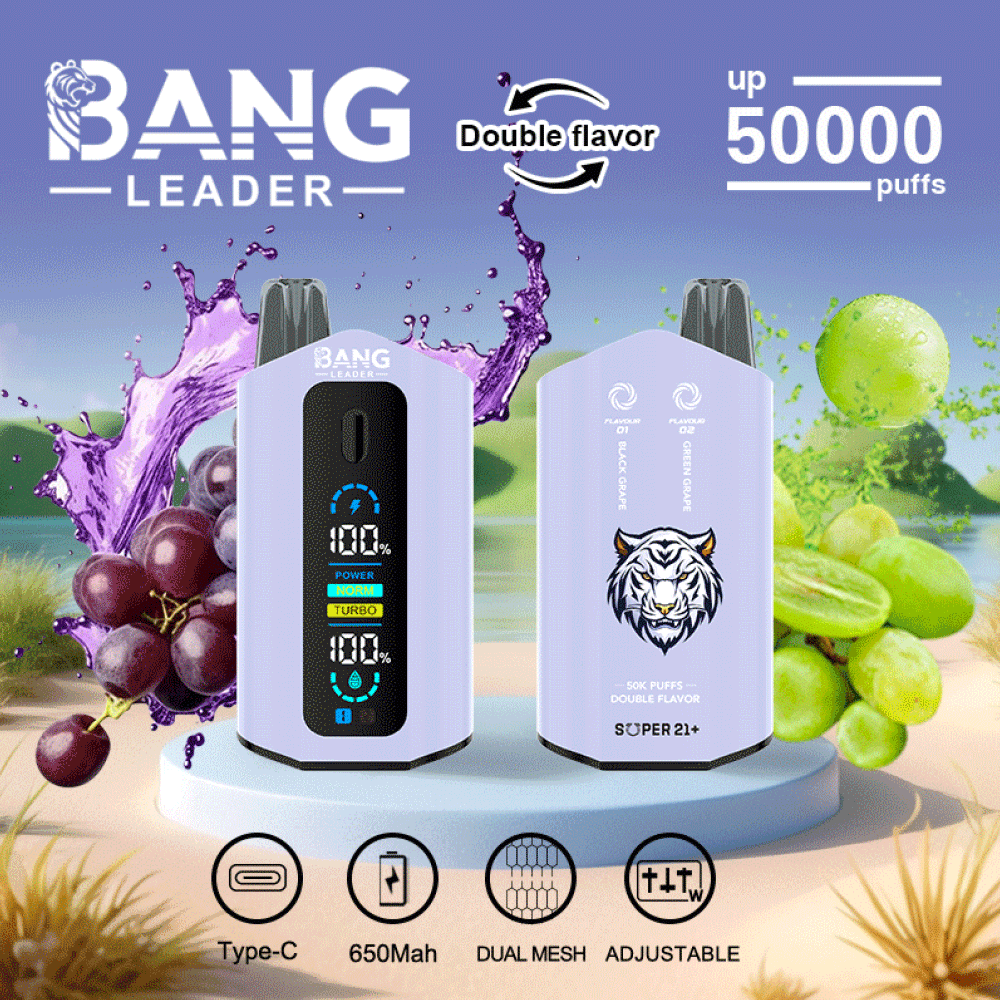 Bang Leader 50000 2 en 1 Sabor Uva Negra y Uva Verde
