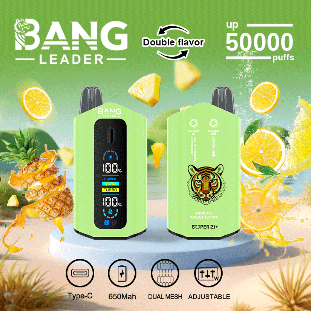 Bang Leader 50k Dual Flavor 2-in-1 Sour Pineapple Lemonade and Lemon Lime