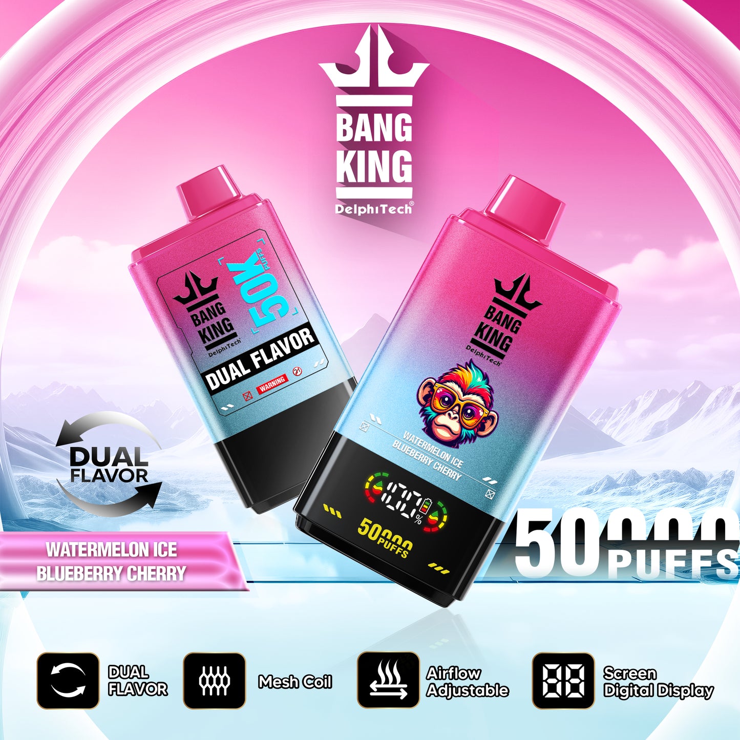 Bang King 50000 bocanadas -Watermelon/Blueberry Cherry