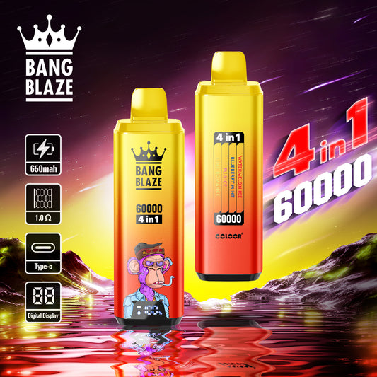 Bang Blaze 60K 4in1 Vape | Watermelon Ice / Blueberry Mint / Fruit Ice / Lime Romance