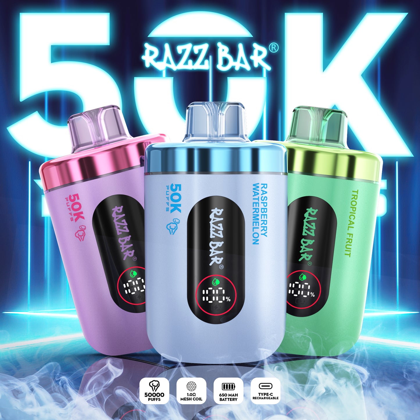 Razz Bar 50K 2% / 5% sales de nicotina