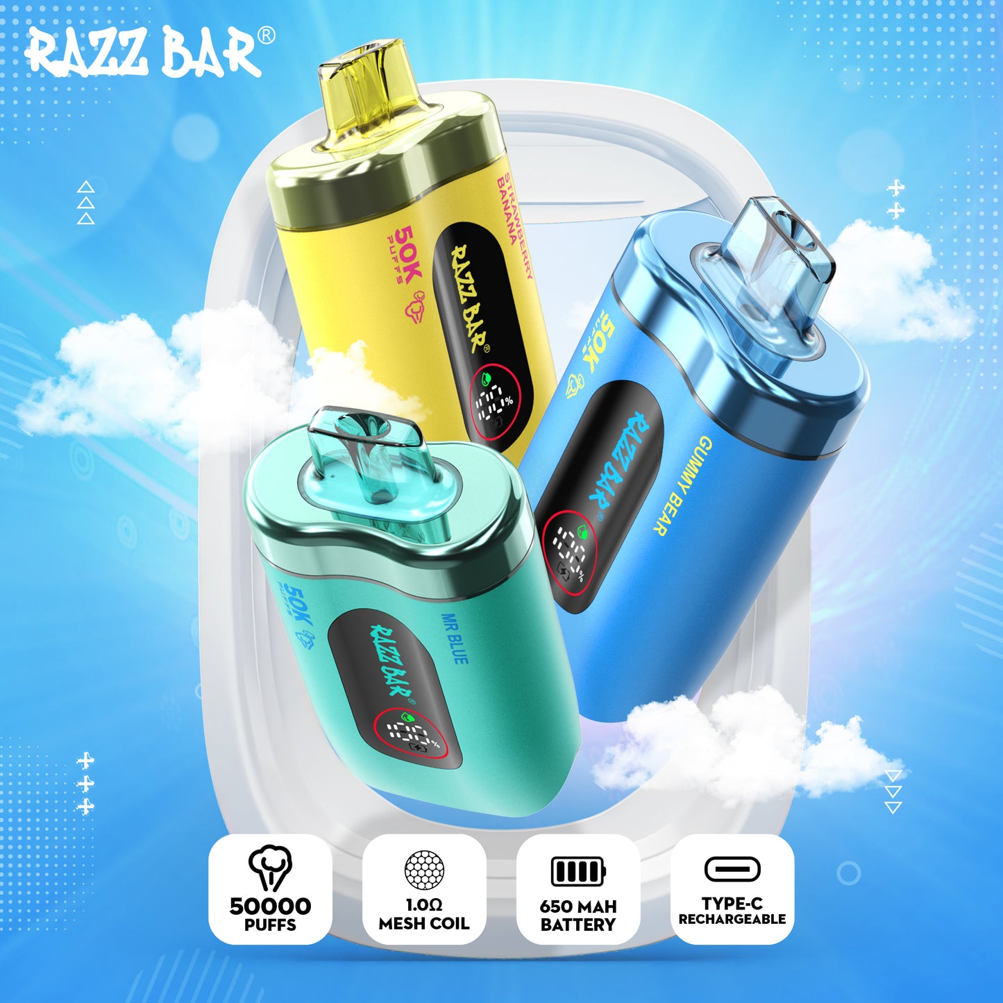 Razz Bar 50K 2% / 5% sales de nicotina