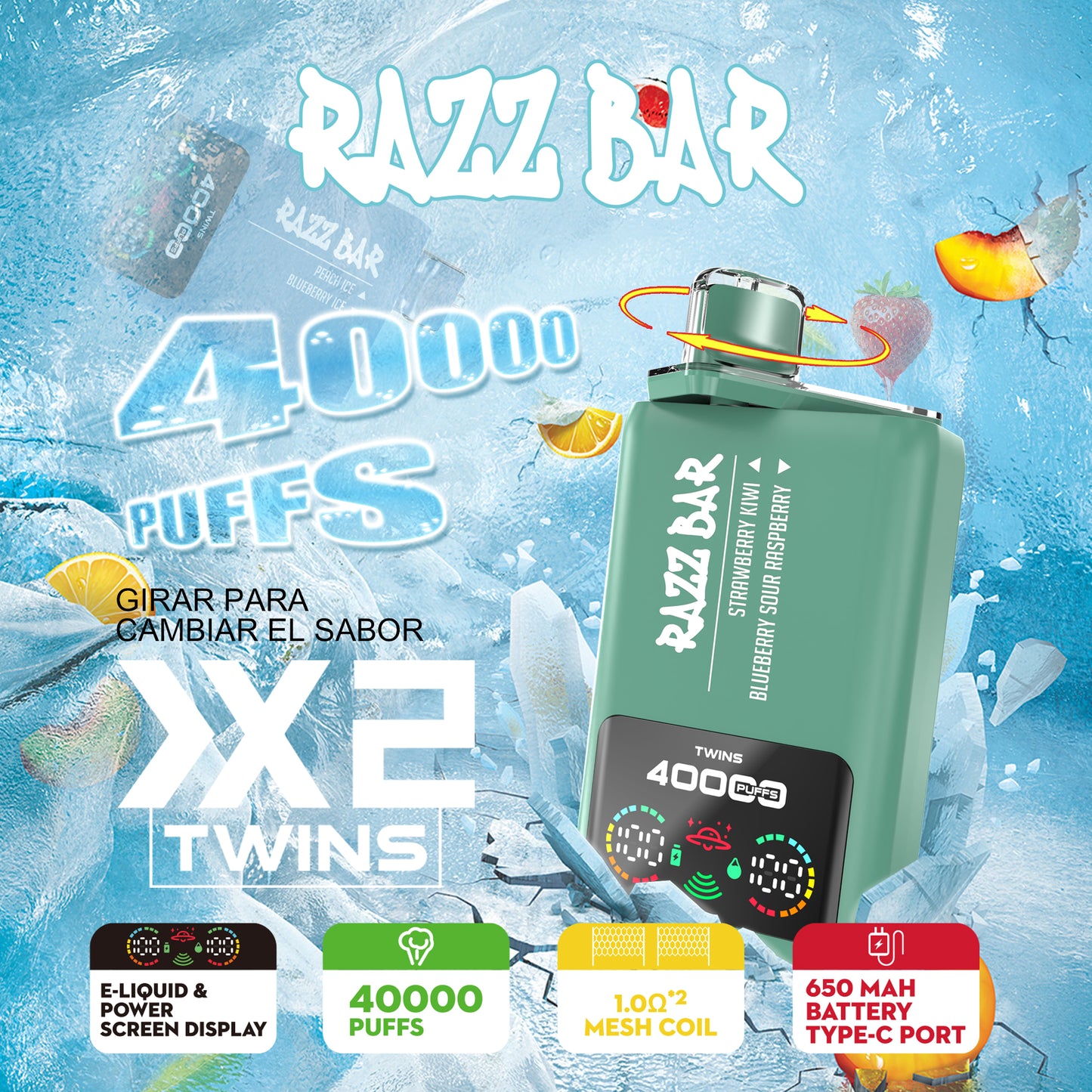 Razz Bar 40K 650 mAh recargable