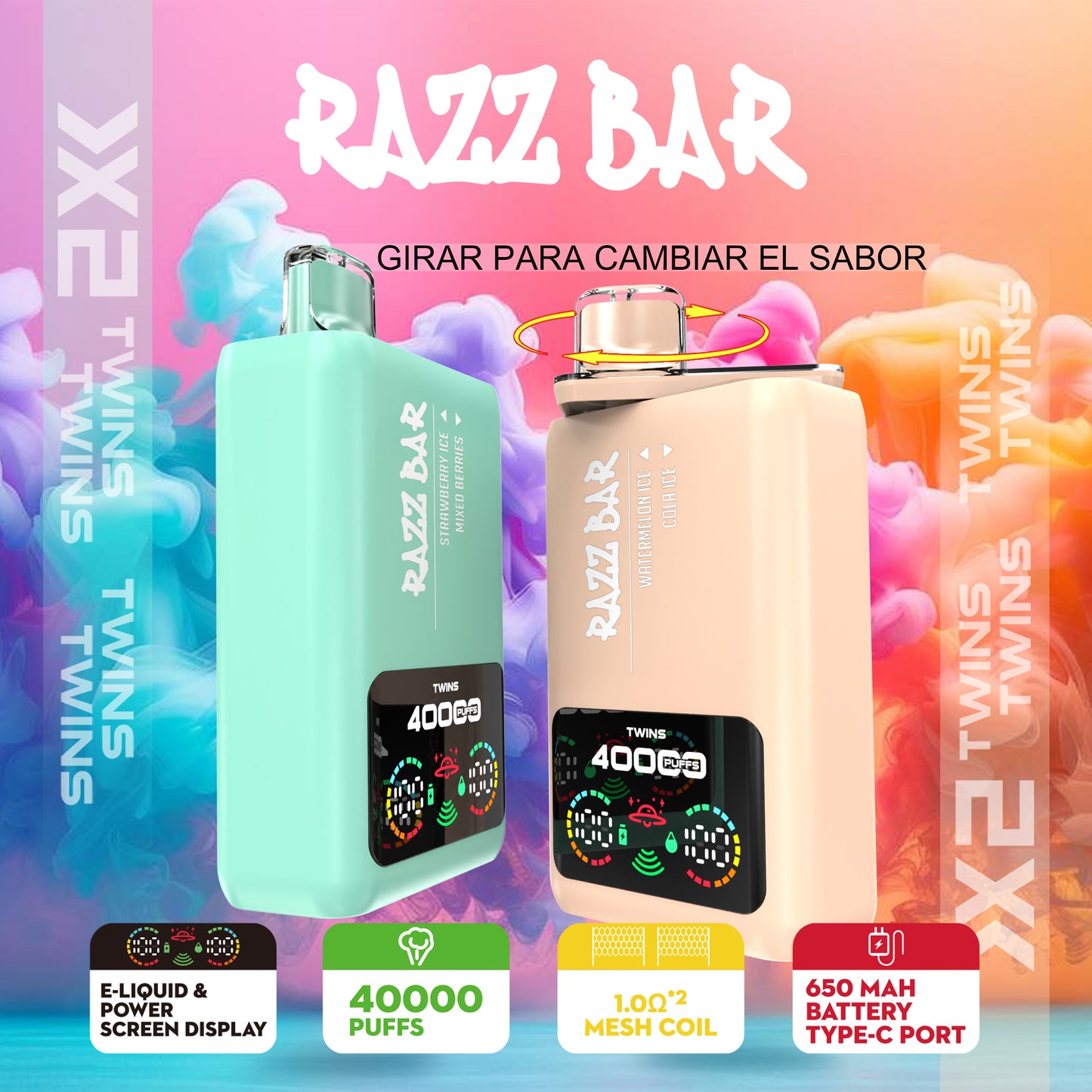 Razz Bar 40K 650 mAh recargable