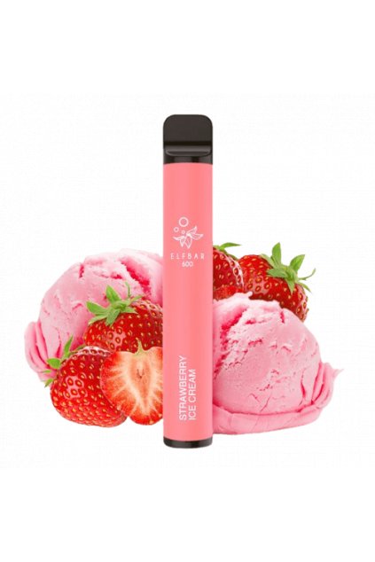 ELF BAR 600 Vape desechable - 20 mg -Strawberry Ice Cream