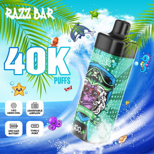Razz Bar NEW 40K Puffs Vape 18 sabores