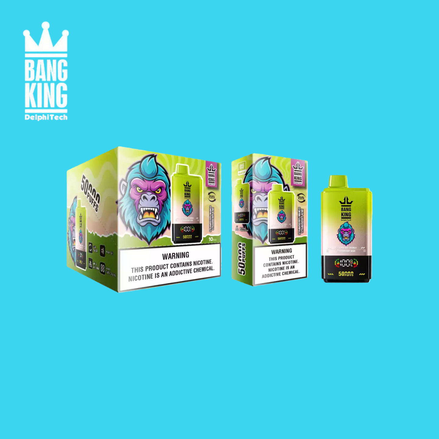 Strawberry Mango & Strawberry Kiwi Bang King 50K Vape