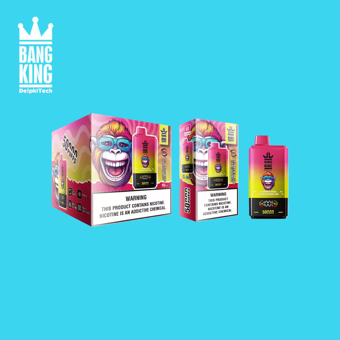 Bang King 50000 Vape Strawberry Mango & Watermelon Bubblegum