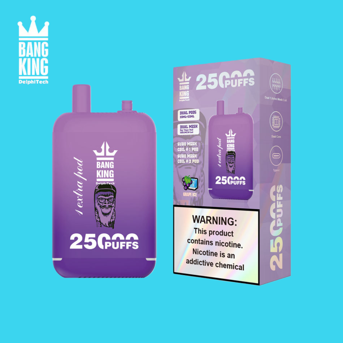 Bang King 25000 Puffs Grape Ice 