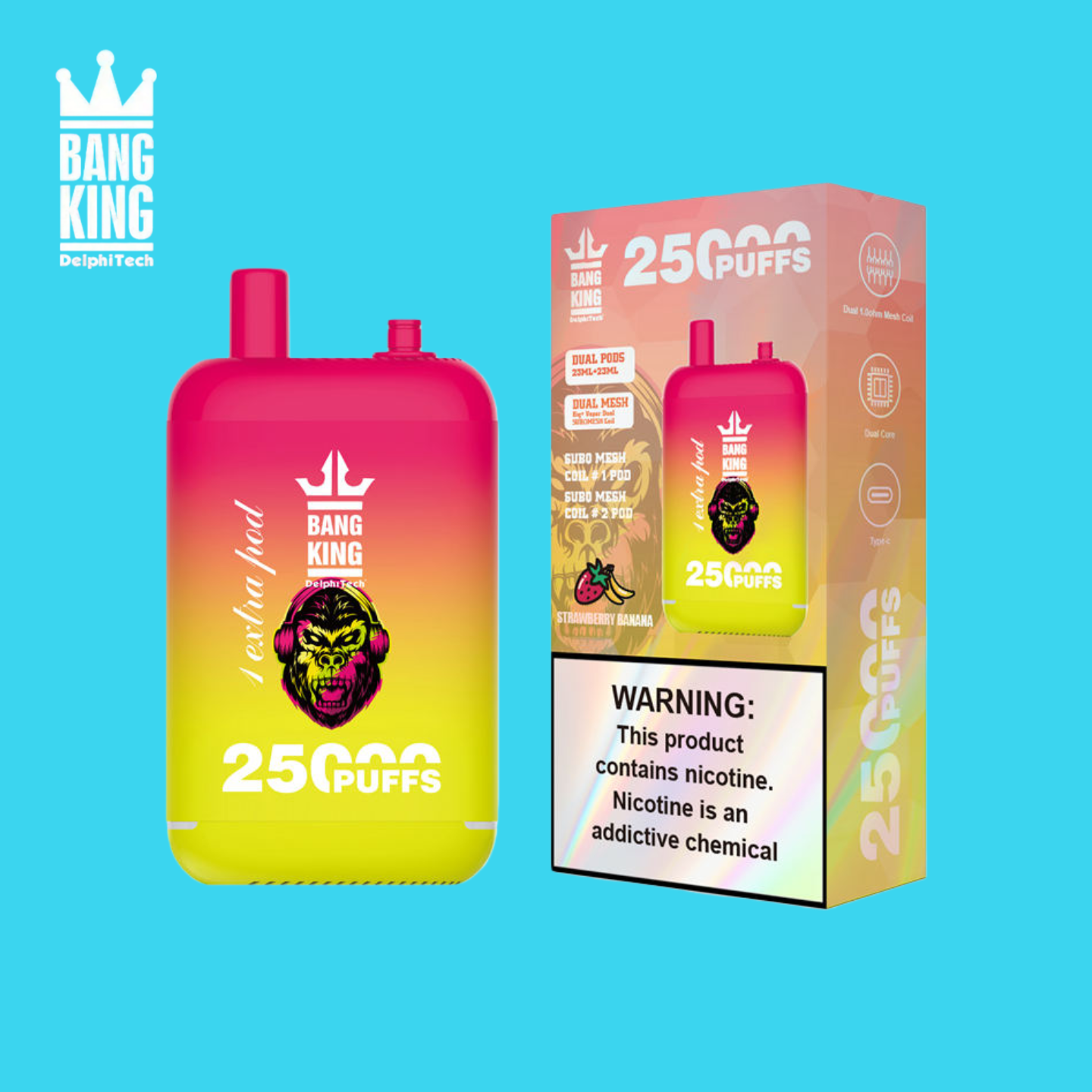 Bang King 25000 Puffs Strawberry Banana