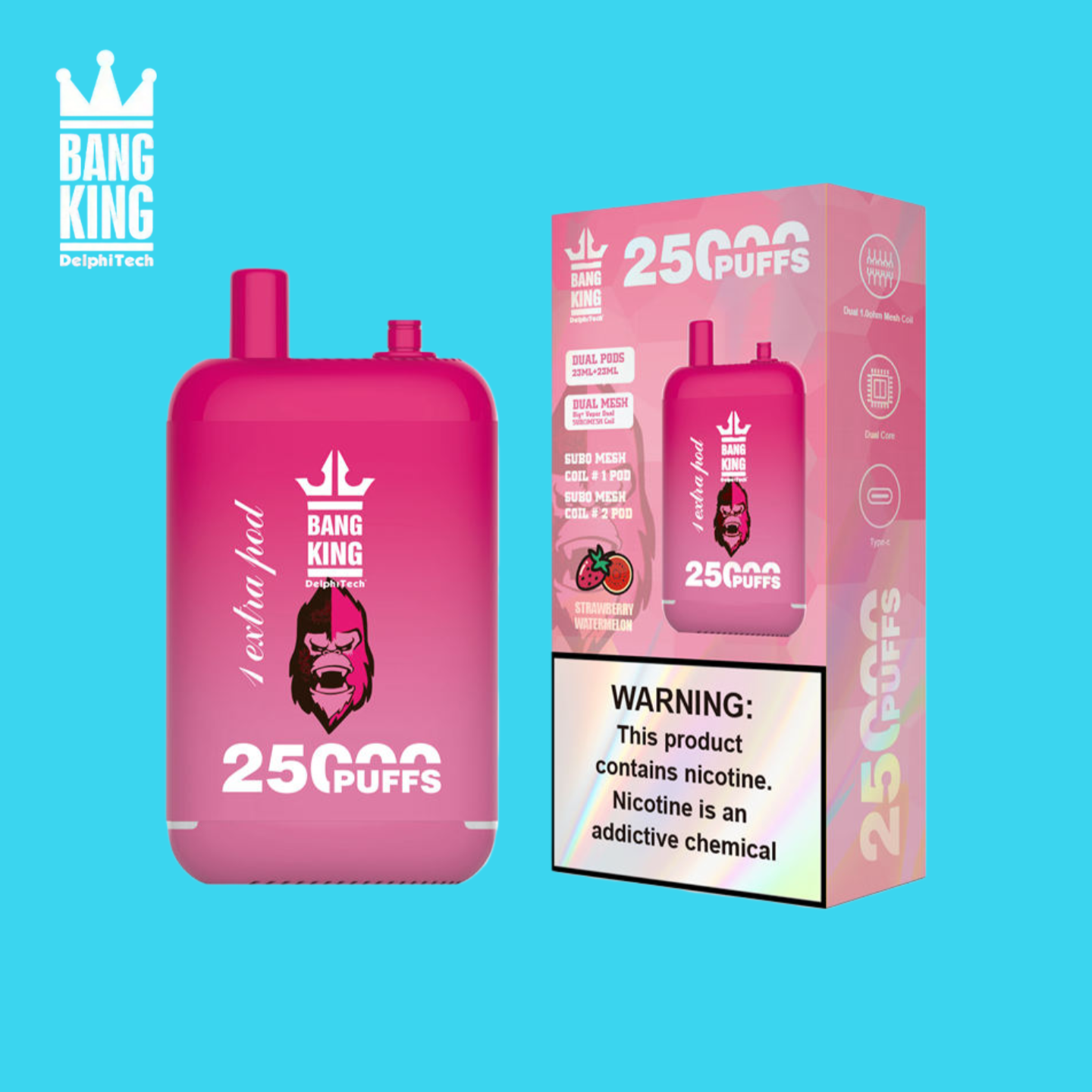 Bang King 25000 Caladas Strawberry Watermelon