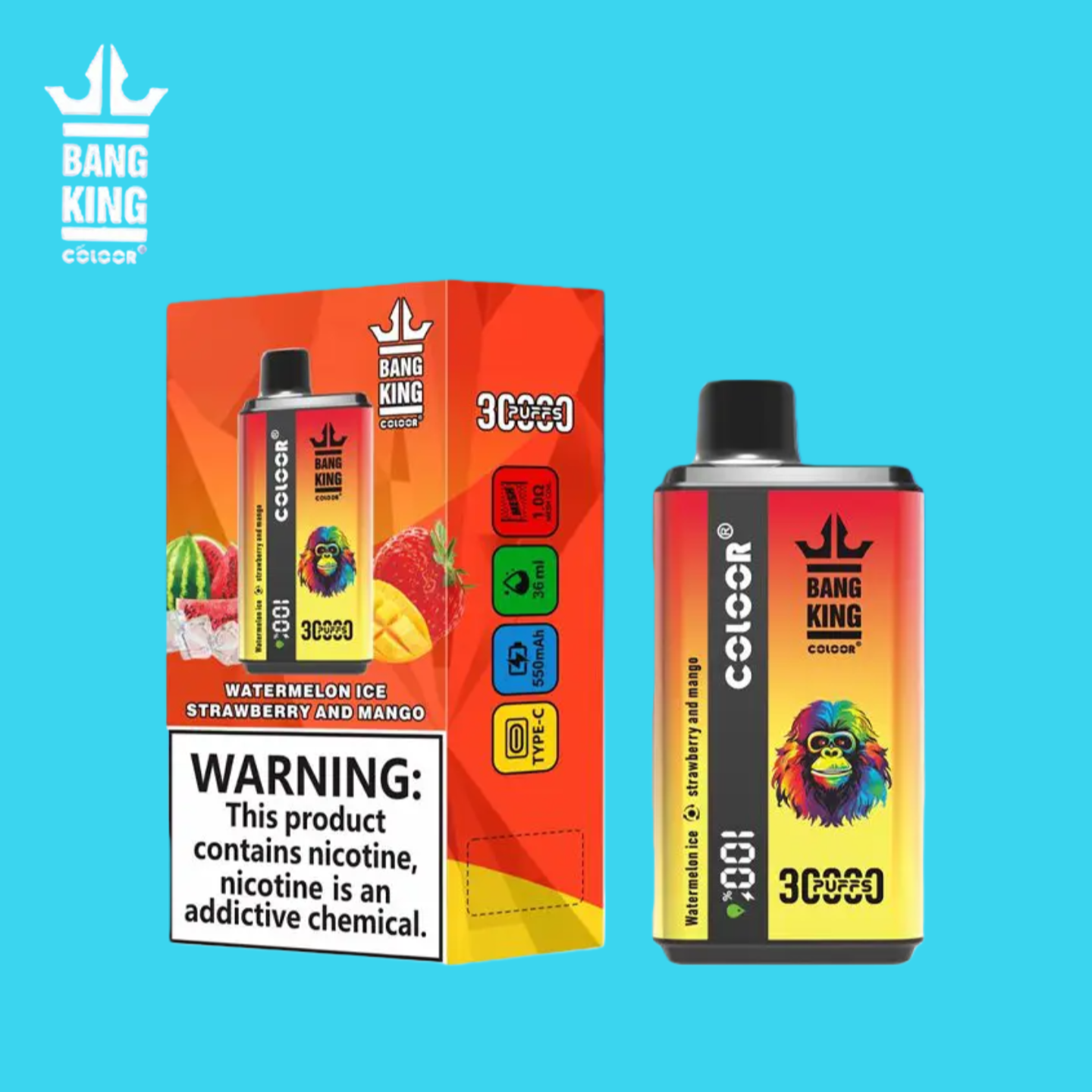 Bang King 30000 Puffs Watermelon Ice & Strawberry Mango