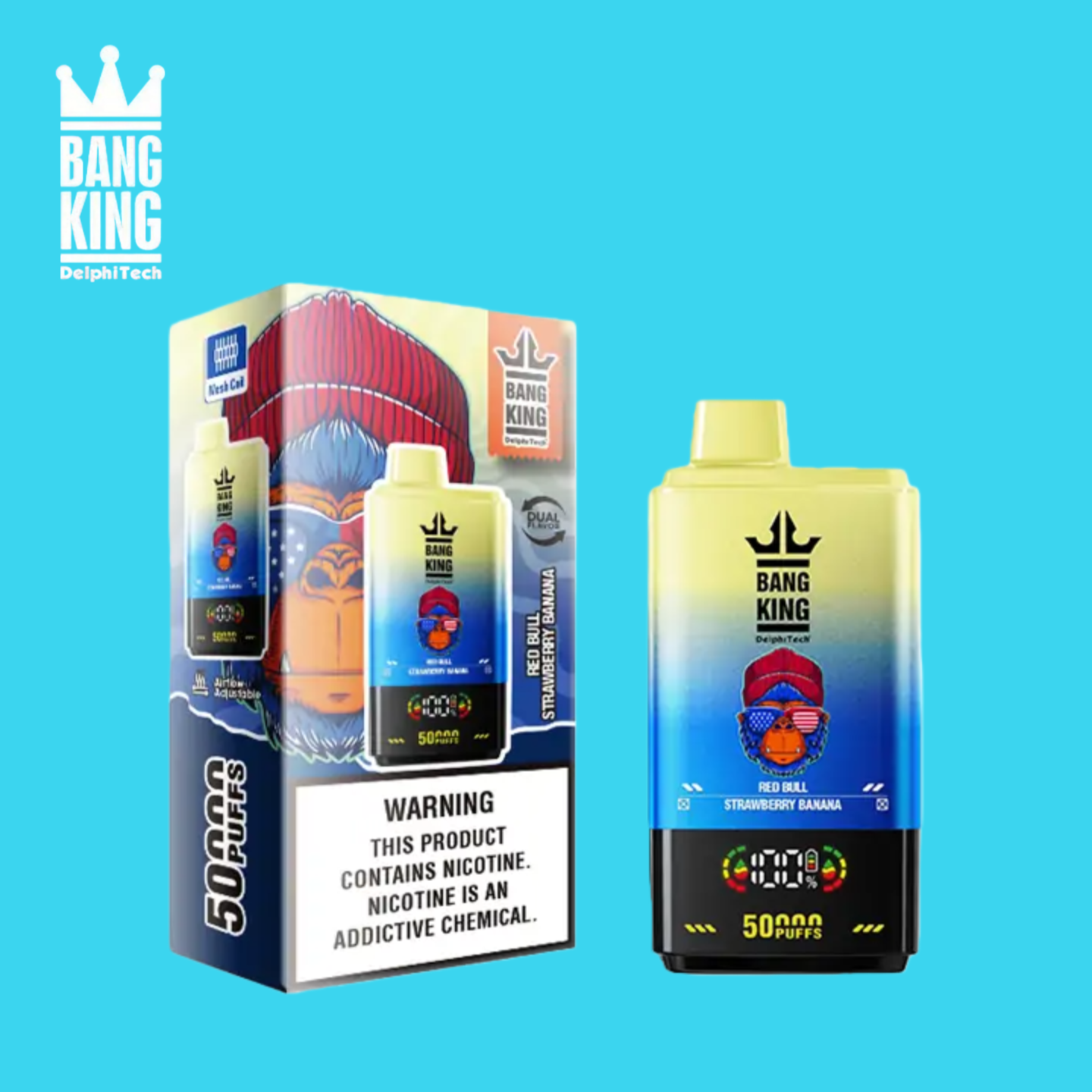 Bang King 50000 puffs Red Bull & Strawberry Banana