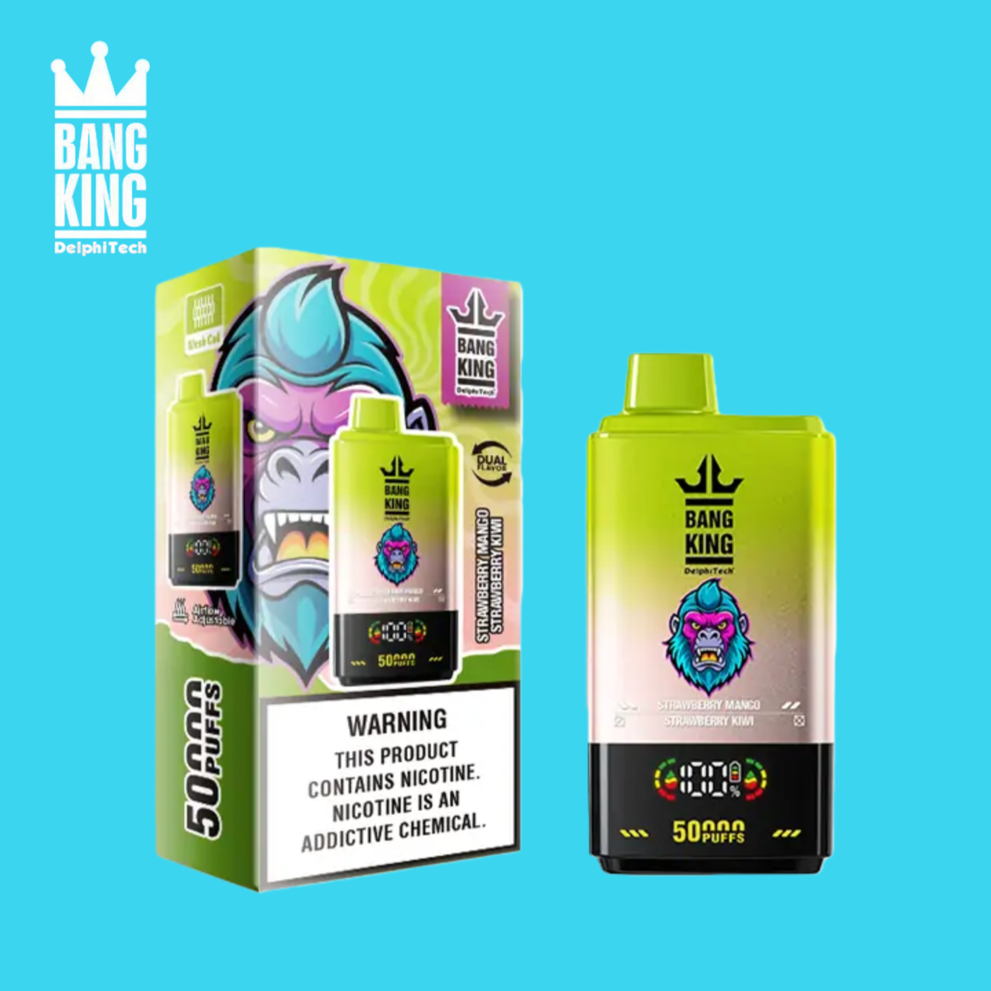 Bang King 50K puffs Strawberry Mango & Strawberry Kiwi