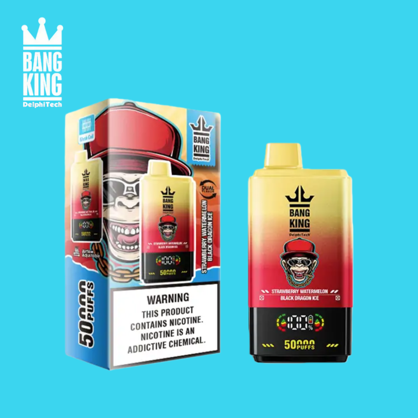 Bang King 50K puffs Strawberry Watermelon & Black Dragon Ice