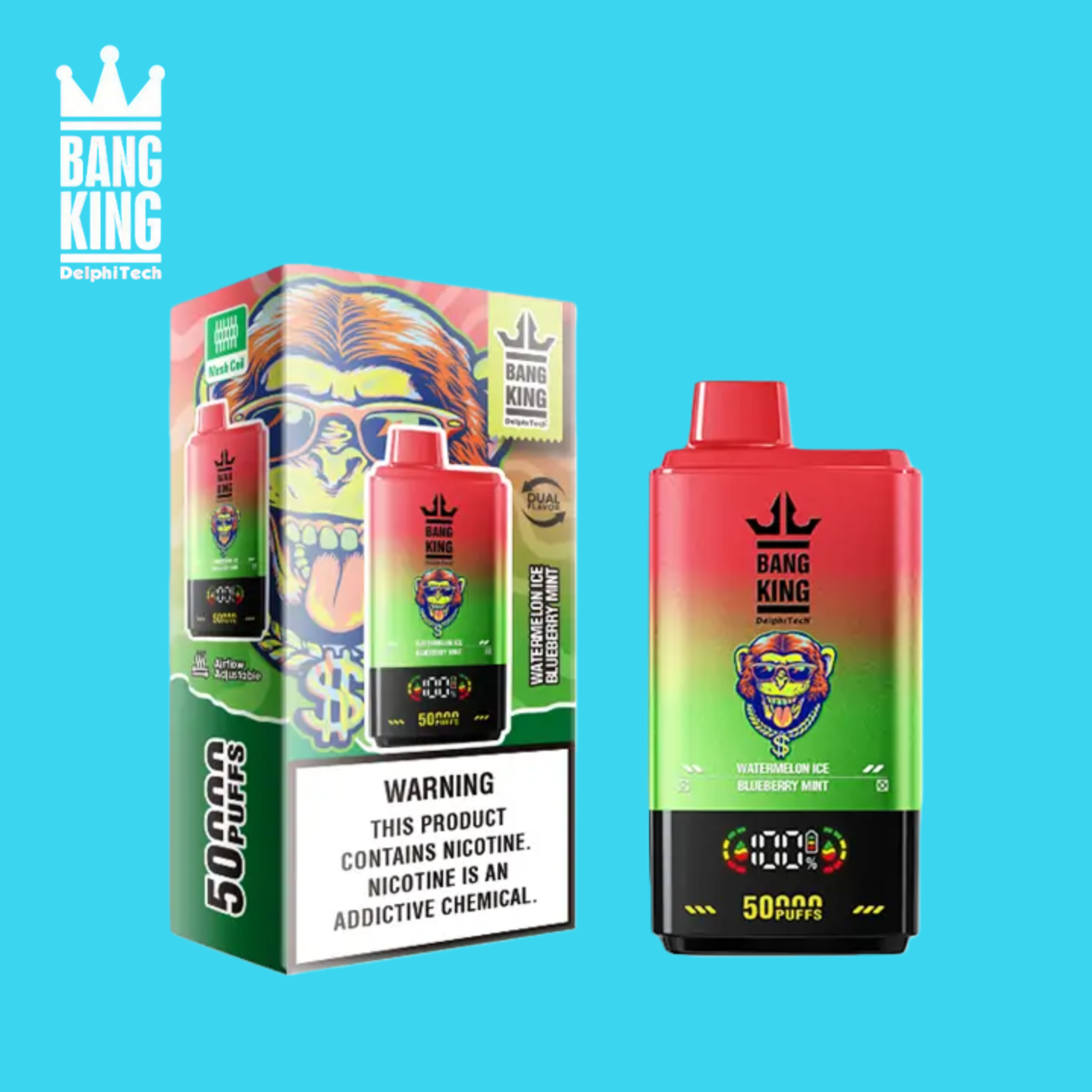 Bang King 50000 vape - Watermelon Ice/Blueberry Mint