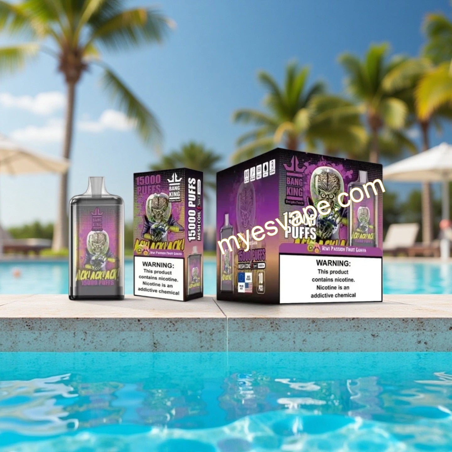 Vape 15000 Caladas  Kiwi Passion Fruit Guava Bang King 15000