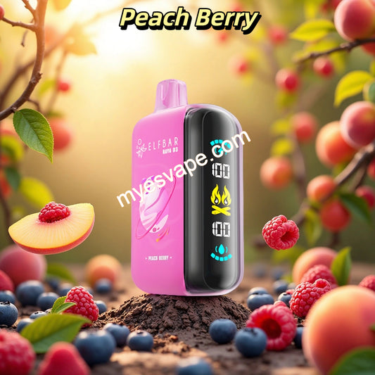 Peach Berry Elf Bar 25000 Puffs  Raya D3