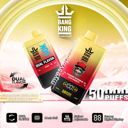 Strawberry Watermelon & Black Dragon Ice Bang King 50K puffs