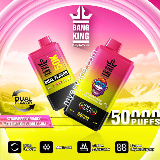 Strawberry Mango & Watermelon Bubblegum Bang King 50000 Puffs