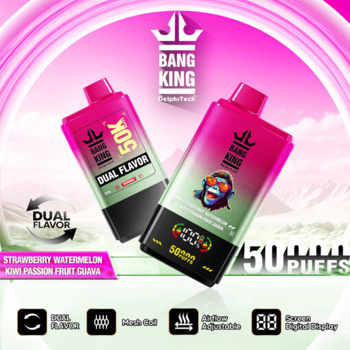 Bang King 50K Vape - Strawberry Watermelon/Kiwi Passion Fruit Guava