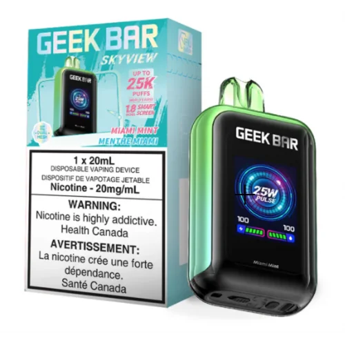 Vape desechable Geek Bar Skyview de 25 000 bocanadas - Miami Mint