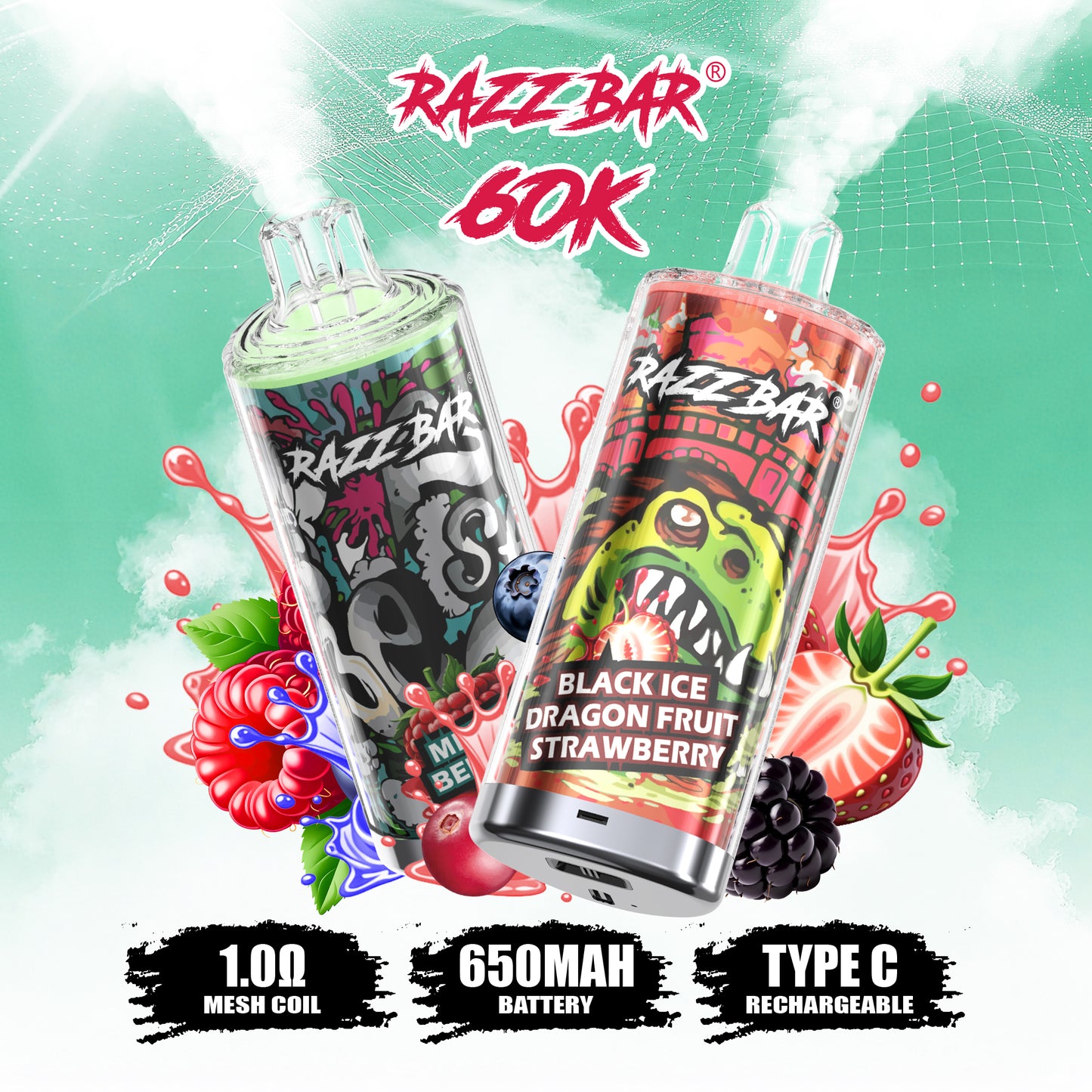 Razz Bar 60K Crystal Disposable Vape